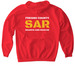 SAR, a Red Gildan Softstyle Pullover Hoodie (back-view)