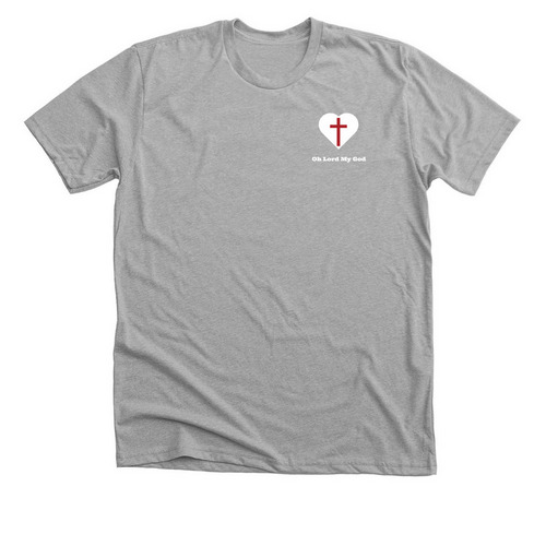 Oh Lord My God Merch, a Athletic Heather Premium Unisex Tee