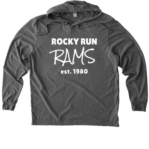 Rocky Run RAMS, a Aluminum Grey Allmade Eco Triblend Hoodie Tee