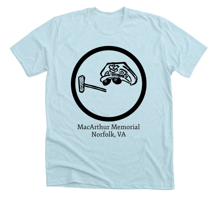 MacArthur Caricature T-Shirt, a Heather Ice Blue Premium Unisex Tee
