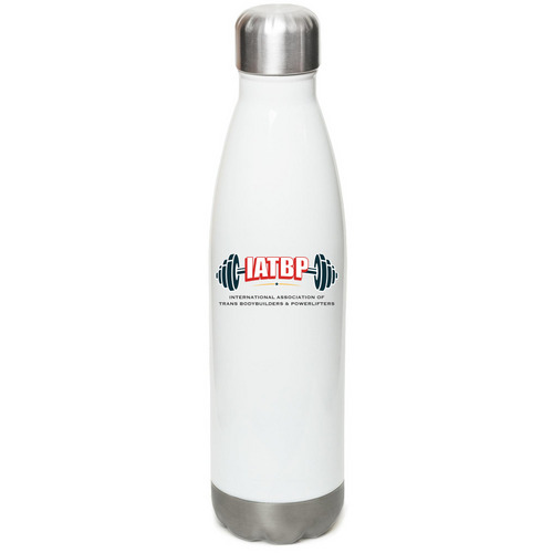Water Bottle, a White Stainless Steel Water Bottle