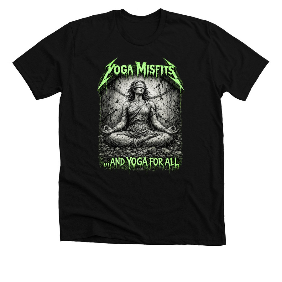 ...AND YOGA FOR ALL, a Solid Black Blend Premium Unisex Tee