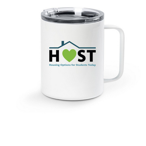 Travel Mug with Handle, a White Stainless Steel Travel Mug