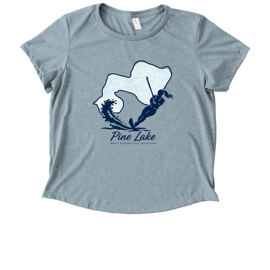 Pine Lake Waterskiing - Women?s, a I Like You Blue Allmade Eco Triblend Women?s Scoop Neck Tee