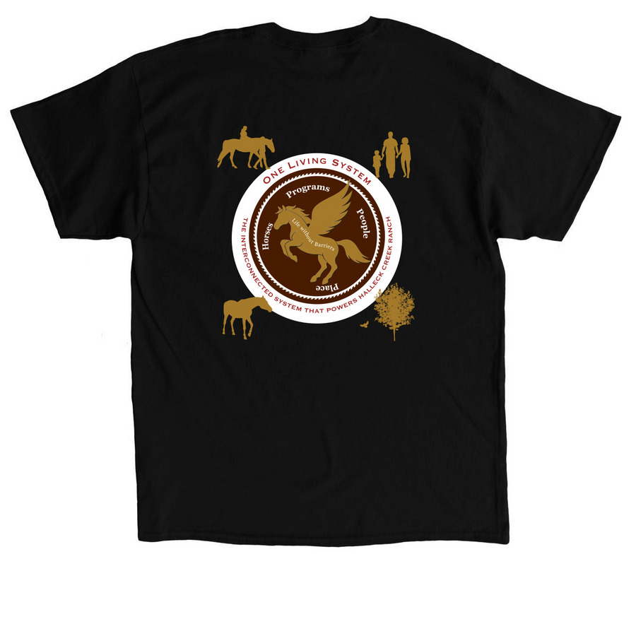 HCR - One Living System Tees & Tops, a Black Classic Unisex Tee (back-view)