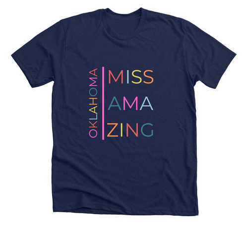 Colorful Modern Miss Amazing, a Solid Navy Blend Premium Unisex Tee