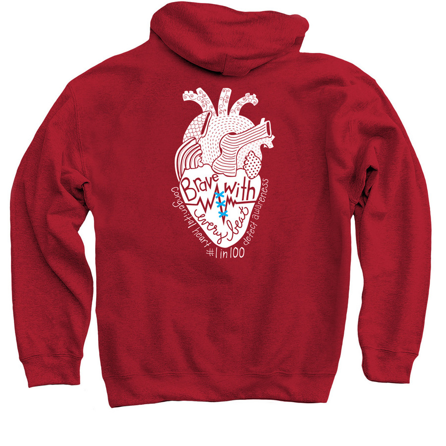Usher Strong, a Cardinal Red Pullover Hoodie (back-view)