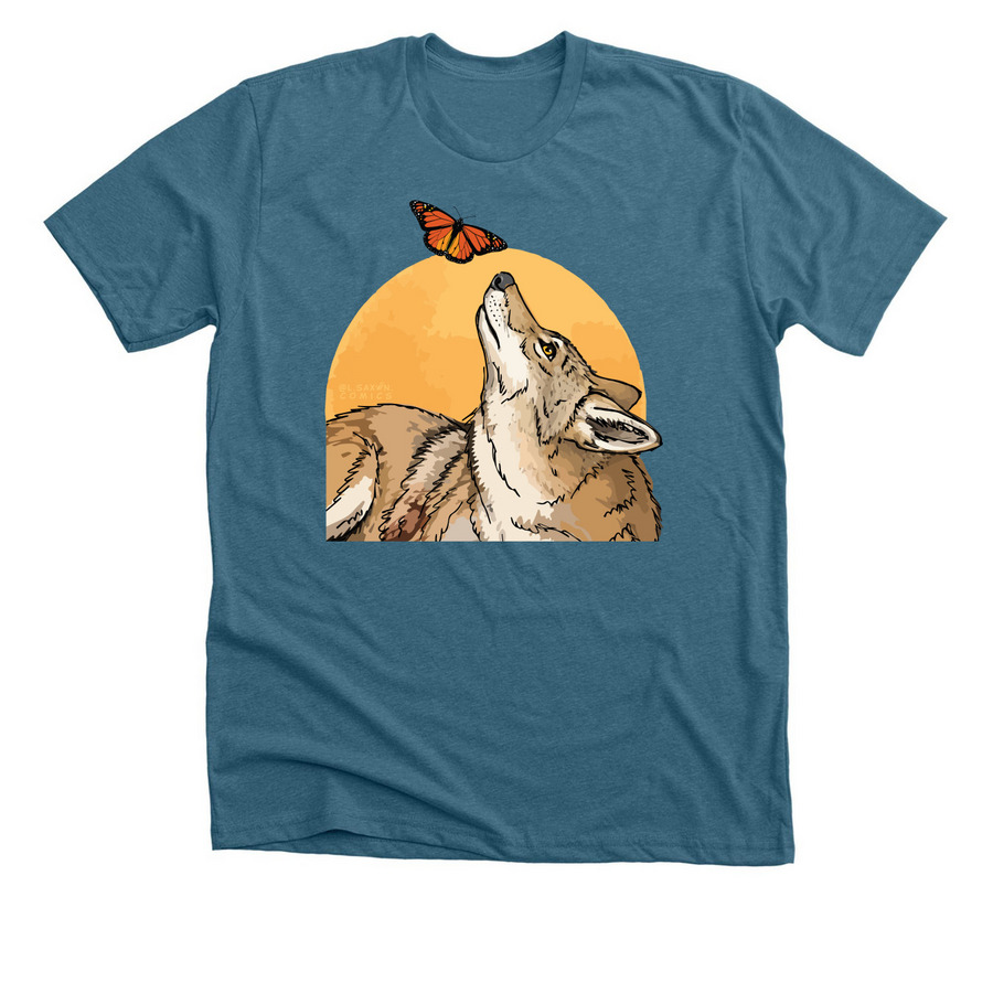 COYOTE RESPECT, a Heather Deep Teal Premium Unisex Tee