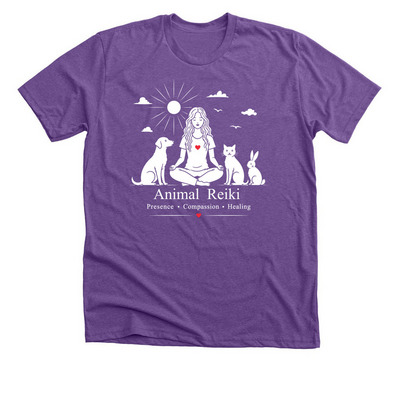 Animal Reiki 2026, a Heather Team Purple Premium Unisex Tee