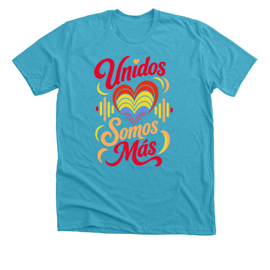 Unidos Somos Mas, a Heather Aqua Premium Unisex Tee