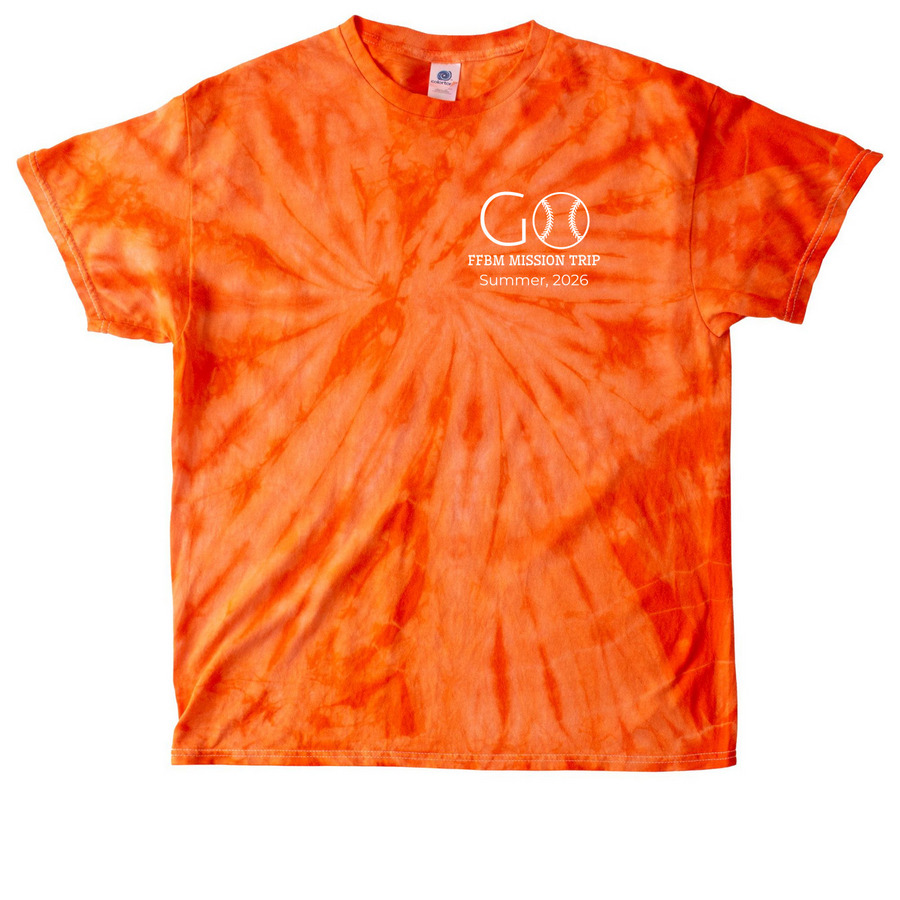 FFBM MISSION TRIPS SHIRTS 2026, a Orange Classic Tie Dye Tee