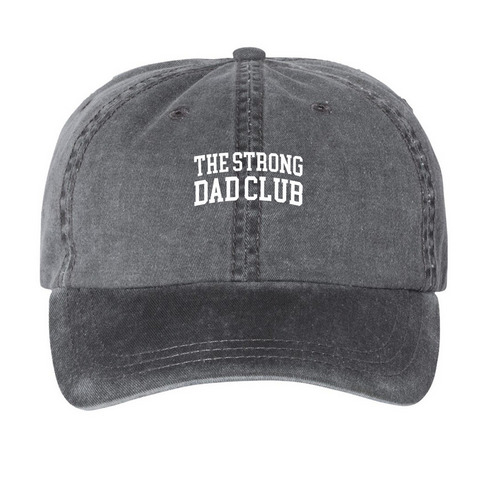 Strong Dad Hats, a Black Printed Pigment Dye Baseball Cap