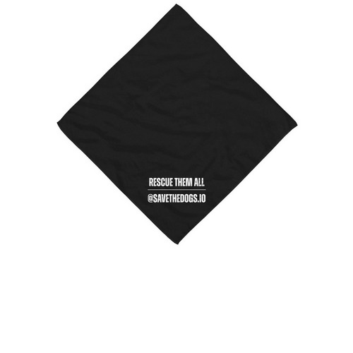 Save the Dogs Bandanas, a Black Cotton Bandana