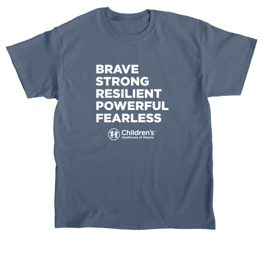 Brave & Strong (white), a Indigo Blue Classic Unisex Tee