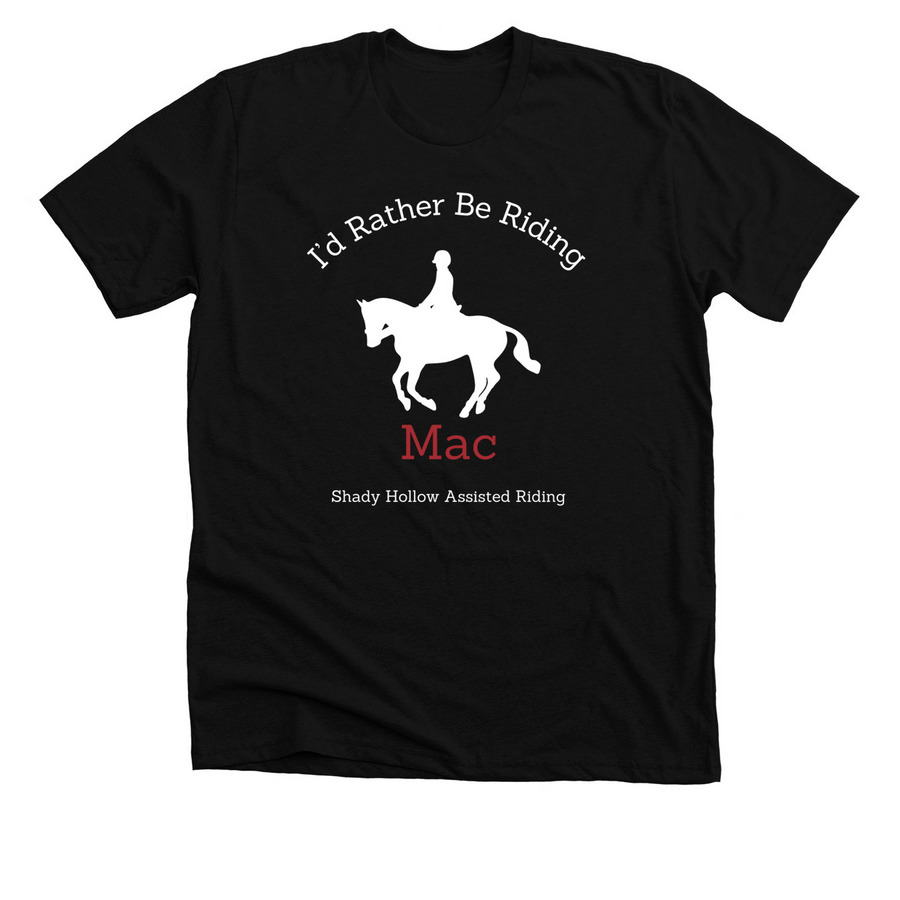 I'd rather be riding Mac!, a Solid Black Blend Premium Unisex Tee