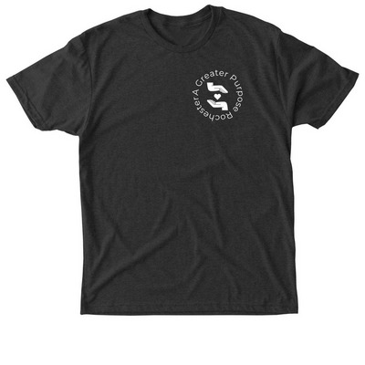 A Greater Purpose Rochester Merchandise, a Vintage Black Triblend Unisex Tee