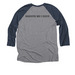 Handsome Dan - I Fight Discrimination, a Vintage Navy and Premium Heather 3/4 Sleeve Baseball Tee (back-view)