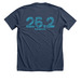 LOVESTRONG, a Heather Navy Premium Unisex Tee (back-view)