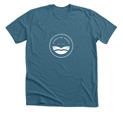 Shoreline Books, a Heather Deep Teal Premium Unisex Tee