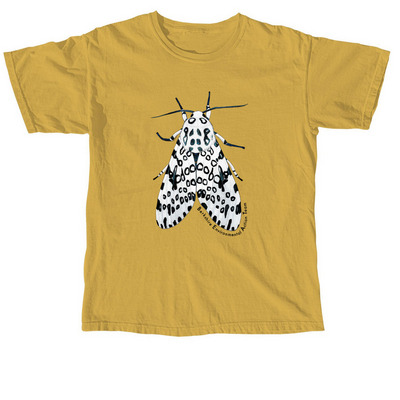 BEAT Giant Leopard Moth Shirt (black font), a Mustard Comfort Colors Unisex Tee