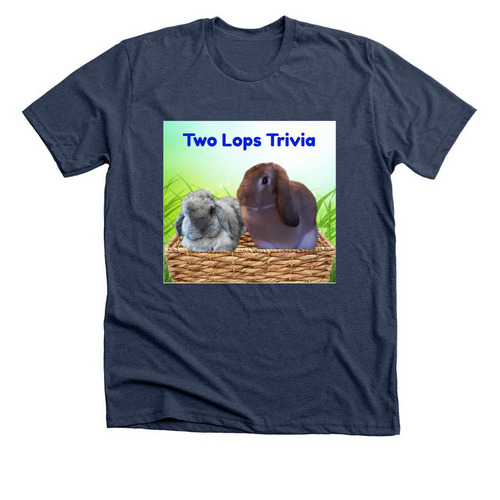 Two Lops Trivia, a Heather Navy Premium Unisex Tee