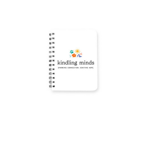 Kindling Minds Notebook, a White Spiral Notebook