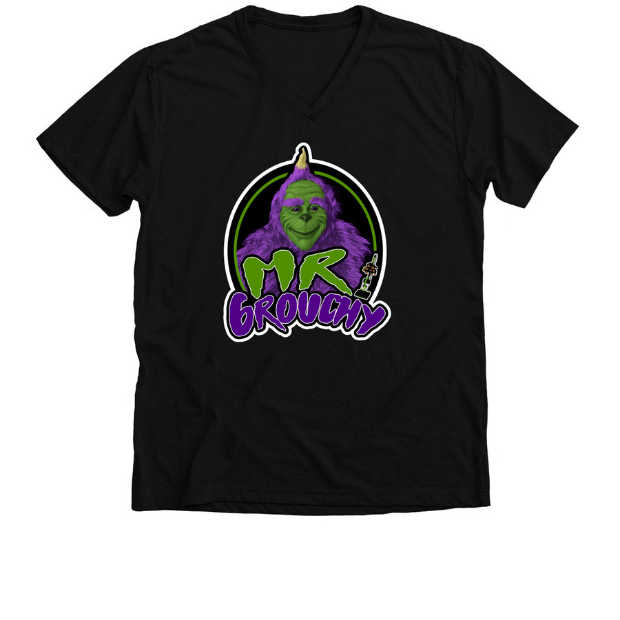 Mr. Grouchy, a Solid Black Blend Premium V-Neck Tee
