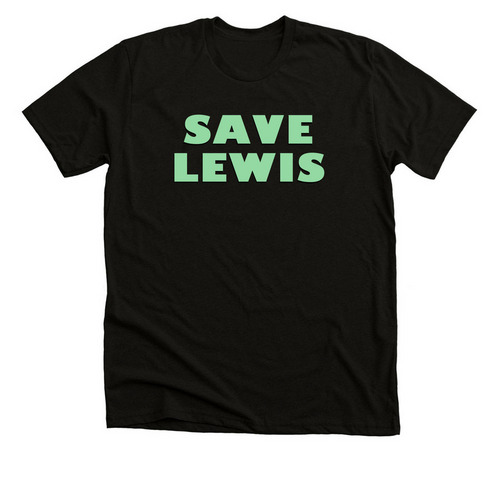 Save Lewis Logo Green, a Black Heather Premium Unisex Tee