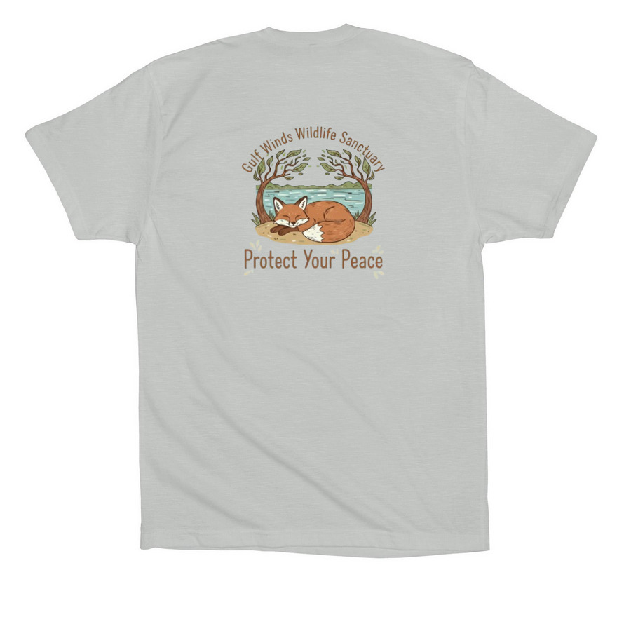 Protect Your Peace - Fox, a Silver Premium Cotton Tee (back-view)