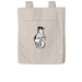 Simple Silken Tote: Black and White, a Pumice