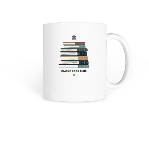 Classic Book Club Mug, a White Coffee Mug