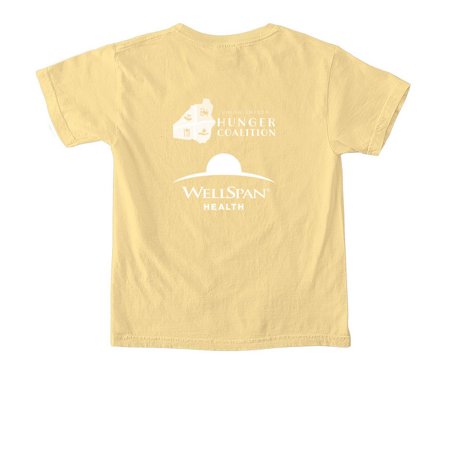 I YAM Fighting Hunger - Hunger Coalition Tee, a Butter Comfort Colors Youth Tee (back-view)