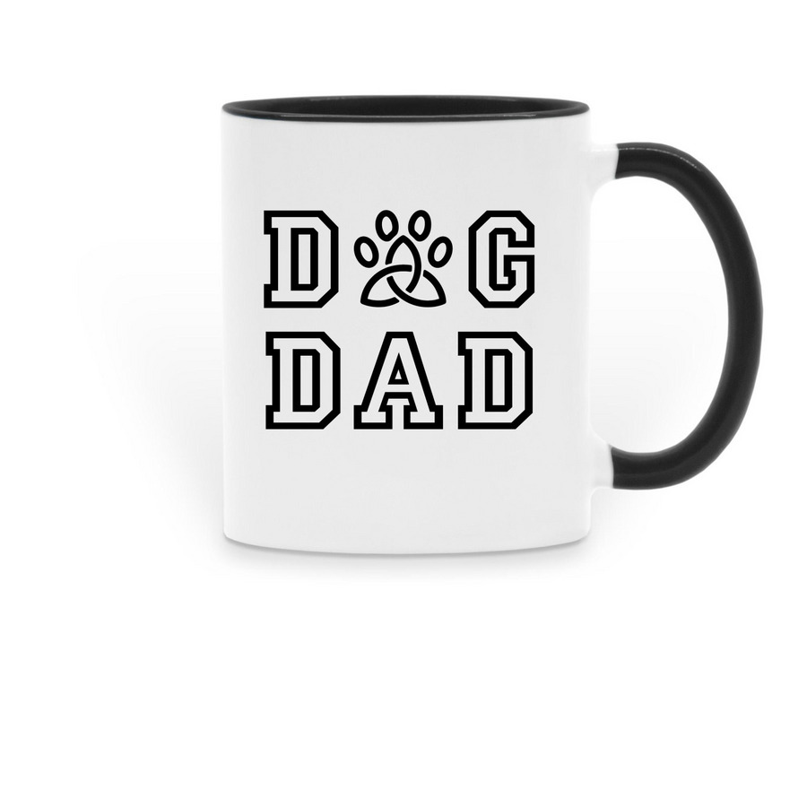 Dog Dad Fuel Mug, a Black Two-Tone Ceramic Mug