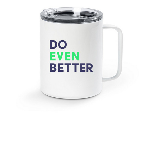 Do Even Better Travel Mug, a White Stainless Steel Travel Mug