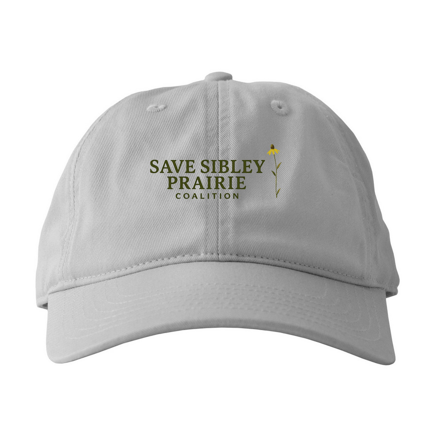 Save Sibley Prairie color logo, a Dolphin Printed Eco Baseball Cap