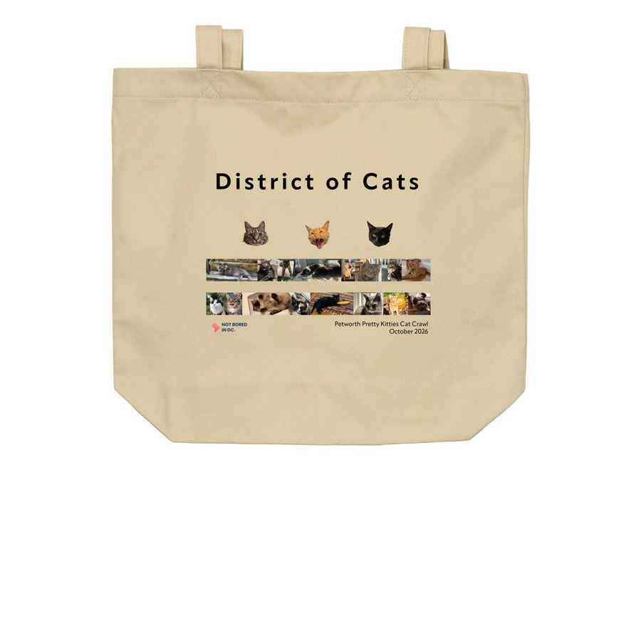 District of Cats Tote Bags, a Oyster Organic Cotton Tote Bag
