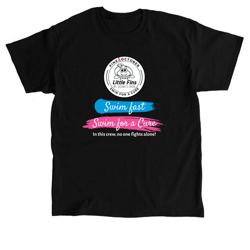 Little Fins Crew - Swim for a Cure, a Black Classic Unisex Tee