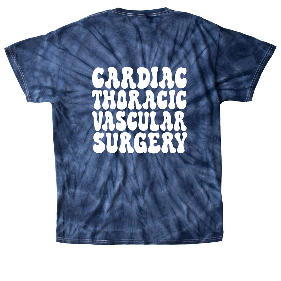 Funky Cardiac, a Navy Classic Tie Dye Tee (back-view)