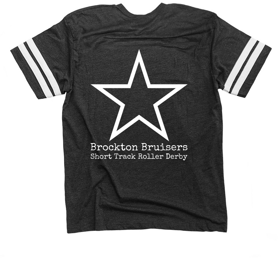 5 seconds- 2 sided print, a Vintage Smoke / White Football Jersey Tee (back-view)