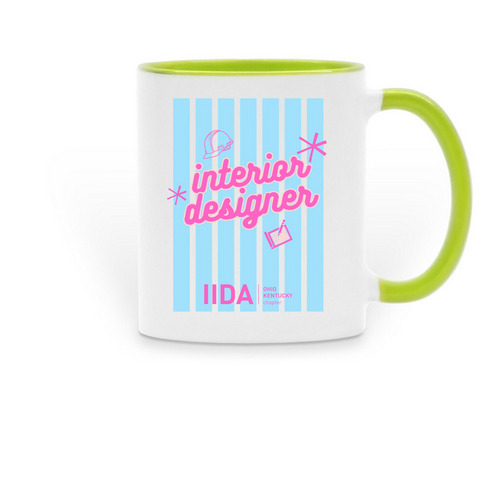 Interior Designer Mug, a Green Two-Tone Ceramic Mug