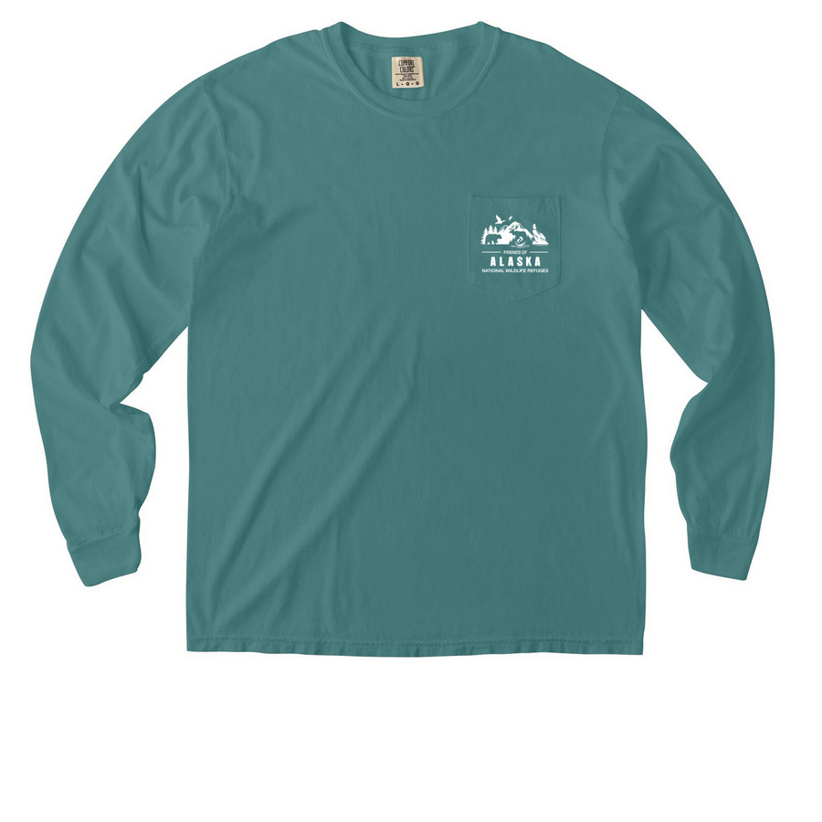 16 Wildlife Refuges Pocket Tee, a Seafoam Comfort Colors Long Sleeve Pocket Tee