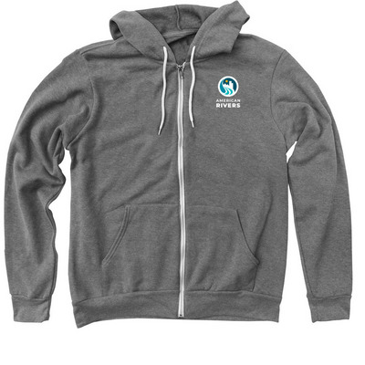 American Rivers Drip Hoodie, a Deep Heather Zip Up Hoodie