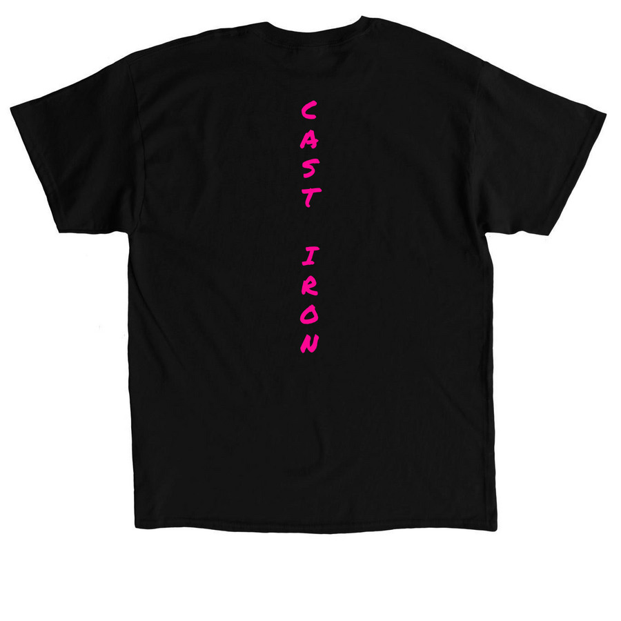 Pink Cast Iron, a Black Classic Unisex Tee (back-view)