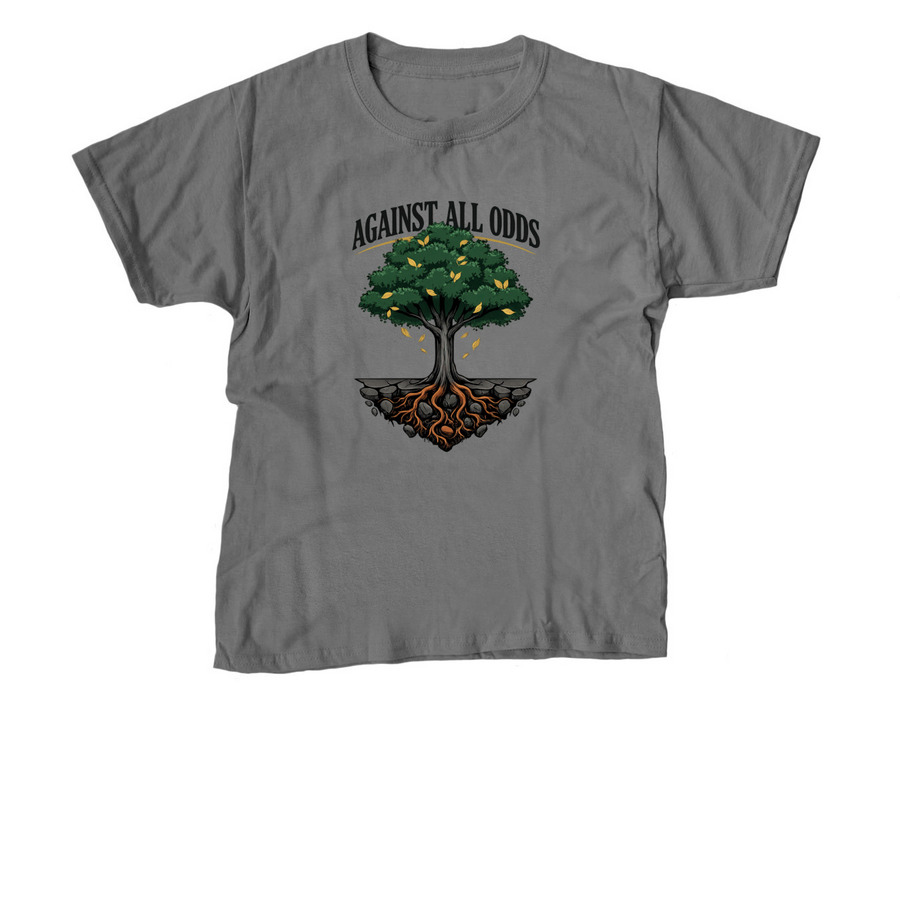 Against All Odds Tee, a Charcoal Youth Unisex Tee