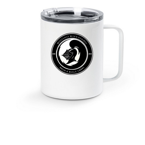 Black Knights Travel Mug (70's/80's Logo), a White Stainless Steel Travel Mug