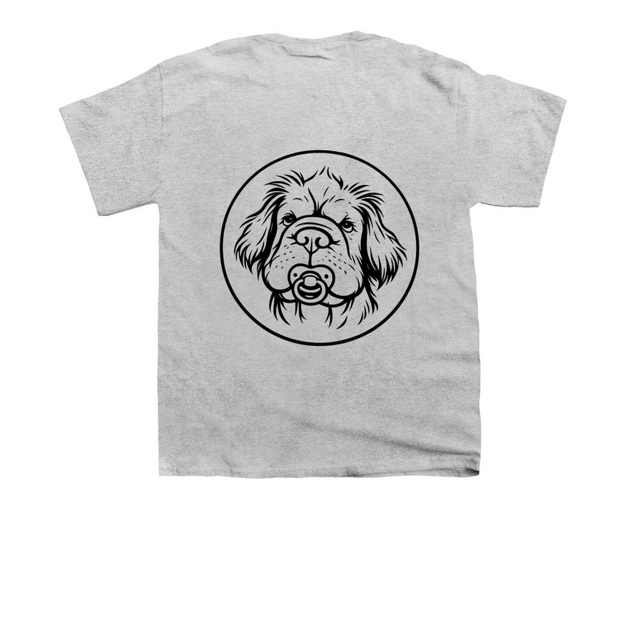 Bailey and her paci, a Sport Grey Youth Unisex Tee (back-view)