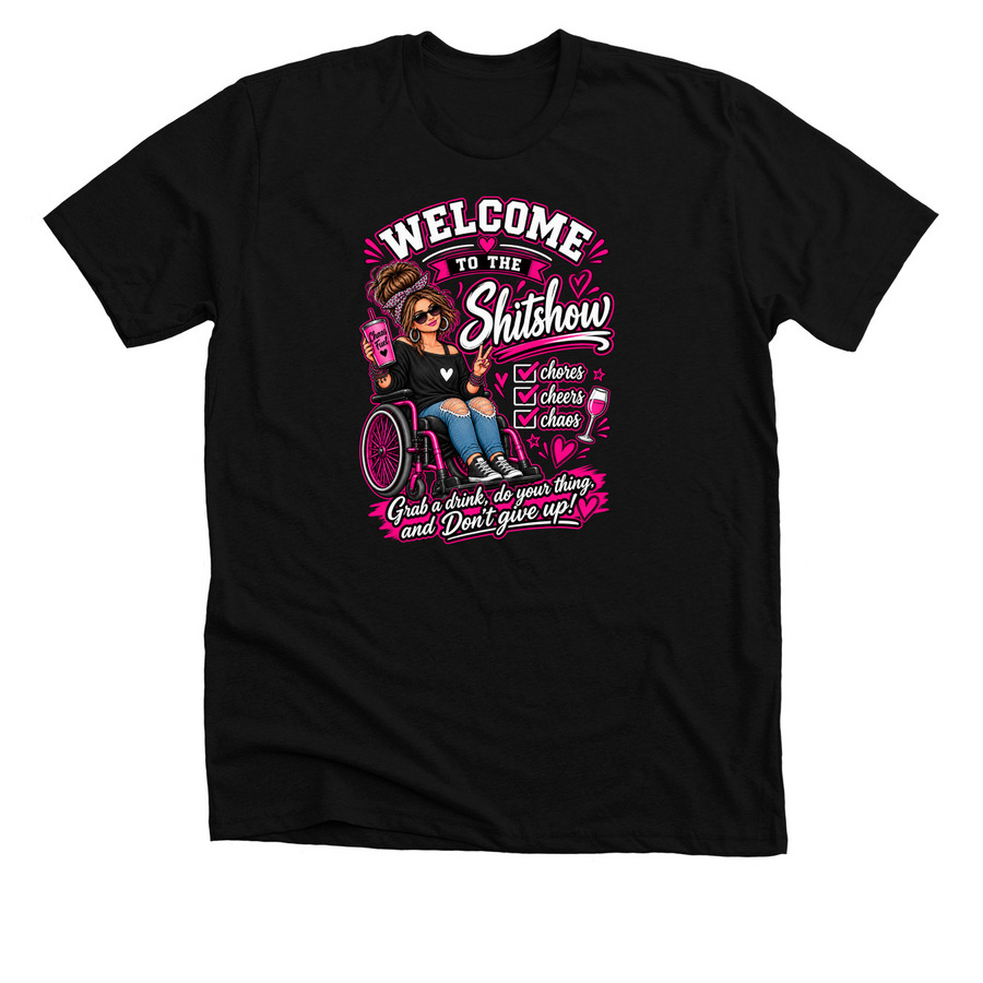Shitshow front, a Solid Black Blend Premium Unisex Tee