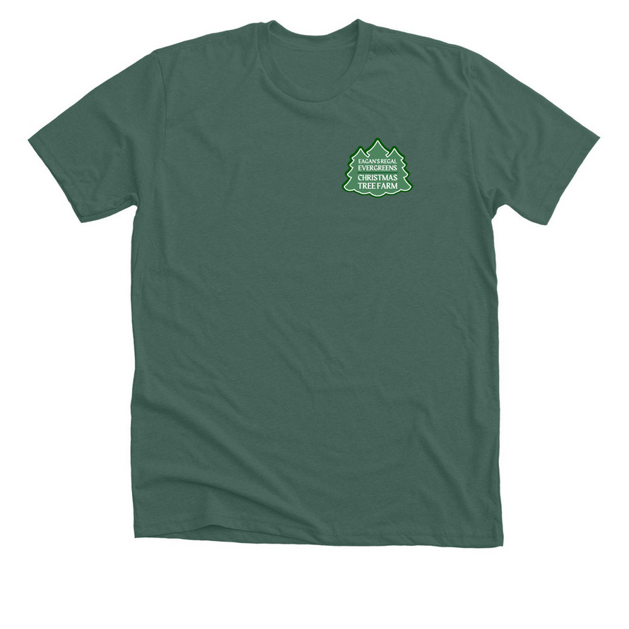 Eagan's Regal Evergreens '26 Badge, a Heather Forest Premium Unisex Tee