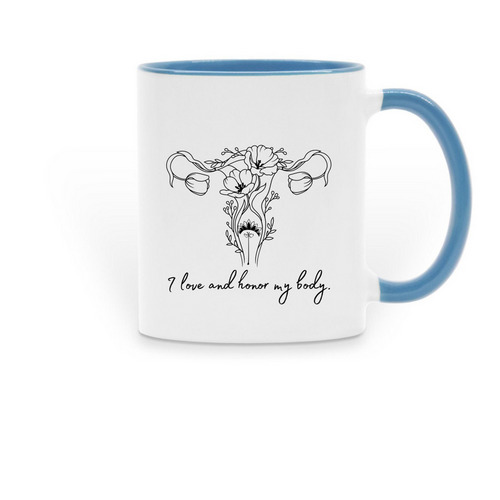 Affirmations Series 2 Mug, a Light Blue Two-Tone Ceramic Mug