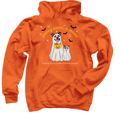 Happy Howl-o-ween, a Orange Pullover Hoodie